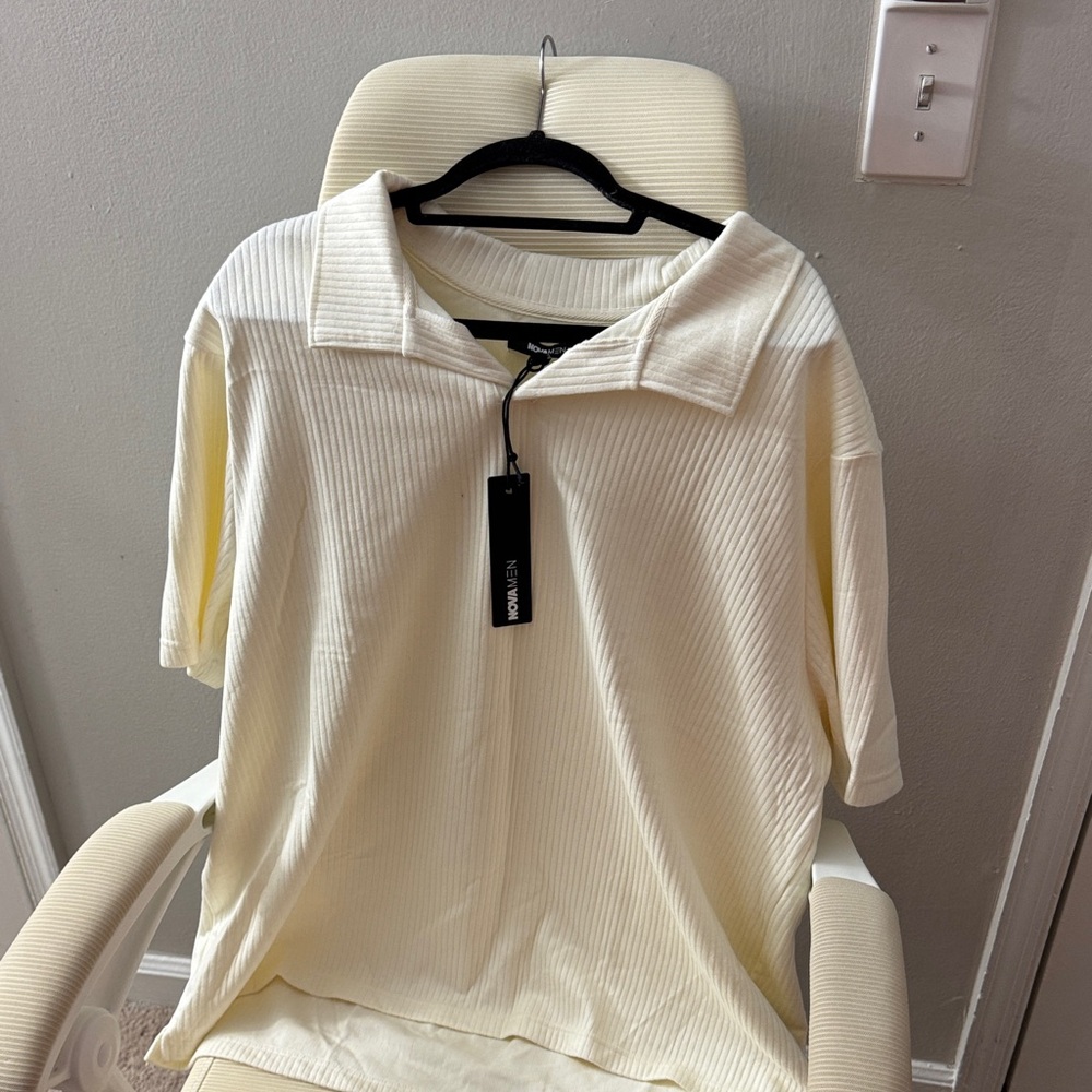 Fashion Nova Cream Polo Shirt